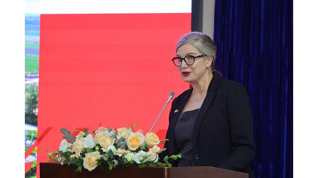 L’ambassadrice suédoise au Vietnam, Ann Mawe, s'exprime lors de séminaire. Photo : thoidai.com