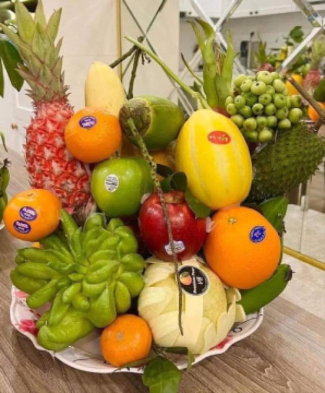 Les plateaux des fruits des gens du Sud. Photo : tienphong.vn Les plateaux des fruits des gens du Sud. Photo : tienphong.vn