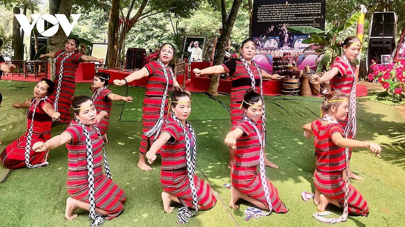 Une série d'activités avec la participation de plus de 100 compatriotes appartenant à 16 ethnies, actuellement actifs chaque jour au sein du Village culturel et touristique des ethnies du Vietnam. Photo : VOV