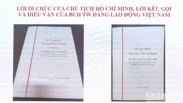 Dix ouvrages en français sur le Président Hô Chi Minh ont été offerts par Philippe Chaplain, ancien adjoint au maire de la ville de Bourg-la-Reine (près de Paris). Photo : nhandan.vn