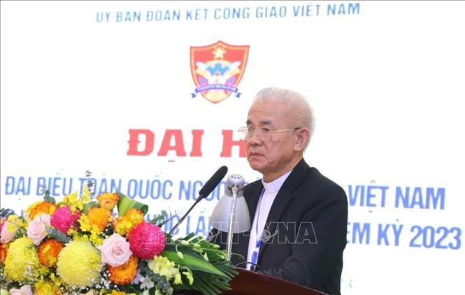 Le Père Trân Xuân Manh, président du Comité de solidarité catholique du Vietnam. Photo : VNA. Le Père Trân Xuân Manh, président du Comité de solidarité catholique du Vietnam. Photo : VNA.