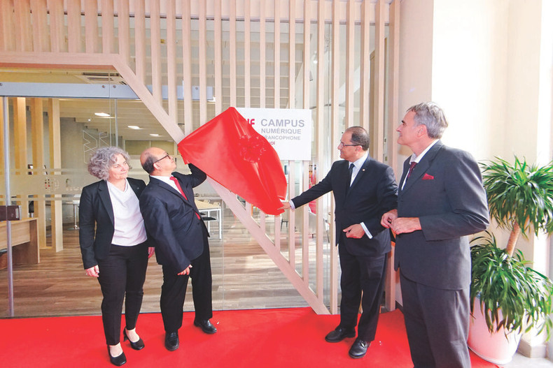 Inauguration du Centre numérique francophone (CNF), installé au sein de l’Université des sciences et technologies de Hanoï - HUST (École polytechnique de Hanoï), en mars 2023. Photo : AUF/CVN. Inauguration du Centre numérique francophone (CNF), installé au sein de l’Université des sciences et technologies de Hanoï - HUST (École polytechnique de Hanoï), en mars 2023. Photo : AUF/CVN.