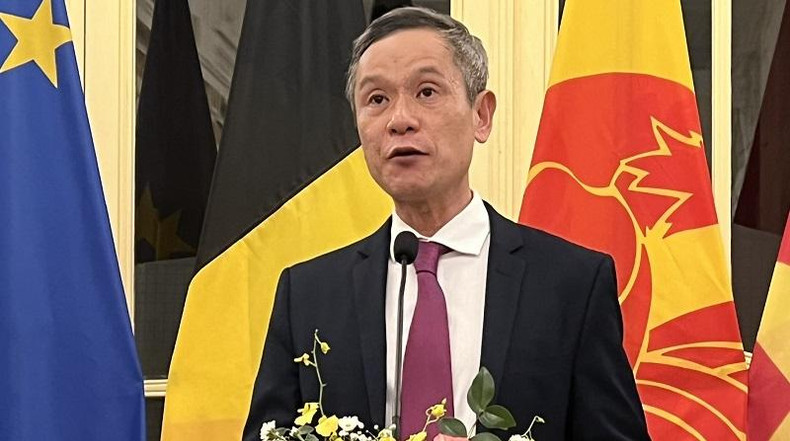 Le vice-ministre vietnamien des Affaires étrangères, Nguyên Minh Vu, prend la parole. Photo : Mai Khanh/NDEL Le vice-ministre vietnamien des Affaires étrangères, Nguyên Minh Vu, prend la parole. Photo : Mai Khanh/NDEL