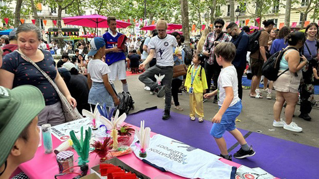 Un stand des jeux vietnamiens lors du Festival. Photo : VNA. Un stand des jeux vietnamiens lors du Festival. Photo : VNA.