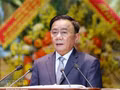 Trân Câm Tu, membre du Politburo et membre permanent du Secrétariat du Comité central du Parti, s’adresse au 9e Congrès national de la VNFU pour le mandat 2026-2031. Photo : VNA.