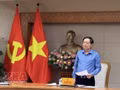 Le vice-Premier ministre Ho Quoc Dung préside la 35e réunion du Comité national de pilotage sur la lutte contre la pêche illicite, non déclarée et non réglementée (INN) et le développement durable de la pêche. Photo : VNA.