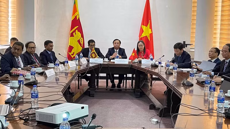 Vue générale du séminaire sur les opportunités, le potentiel et les perspectives de coopération entre les entreprises vietnamiennes et sri-lankaises dans le secteur agricole. Photo : baoquocte. Vue générale du séminaire sur les opportunités, le potentiel et les perspectives de coopération entre les entreprises vietnamiennes et sri-lankaises dans le secteur agricole. Photo : baoquocte.