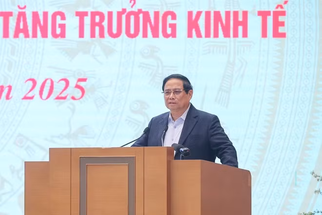 Le Premier ministre Pham Minh Chinh lors de la conférence. Photo : VGP.