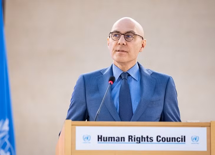 Le Haut-Commissaire des Nations Unies aux droits de l'homme, Volker Turk, prend la parole lors de la réunion du 26 février 2024. Photo : ONU.
