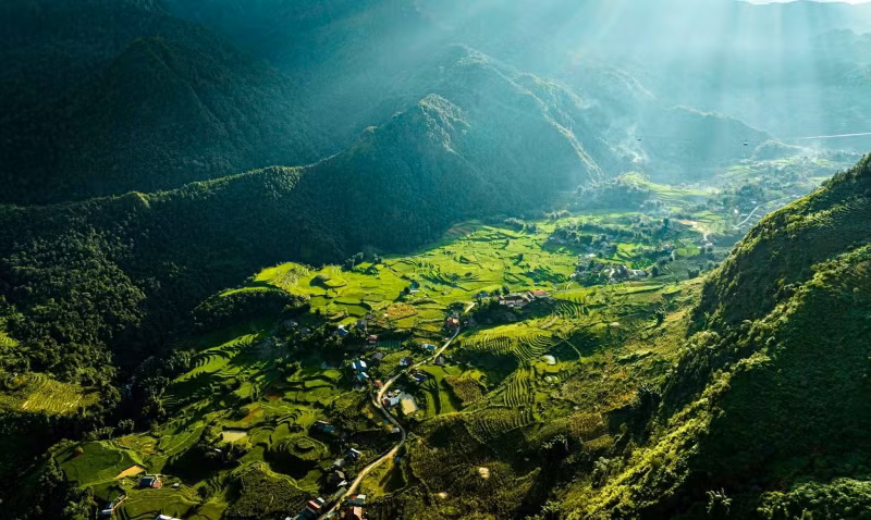 Chaque instant de riz sur ces pentes de haute montagne qui s'étendent jusqu'à l'horizon fascine les gens qui viennent dans les hauts plateaux du Nord-Ouest. Photo : TNO.