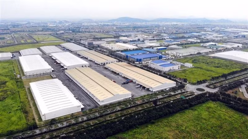 Le parc industriel Vietnam — Singapour (VSIP) dans la province de Bac Ninh (au Nord), vue d'en haut. Photo: VNA.
