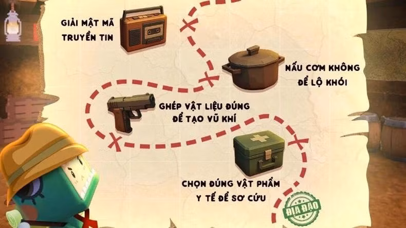 L’équipe a également intégré dans la carte des tunnels de Cu Chi des jeux interactifs, tels que réponse aux questions historiques, recherche des objets ou accomplissement des tâches suggérées. Cela offre aux joueurs des expériences uniques, les aidant à revenir sur les jalons historiques du pays.