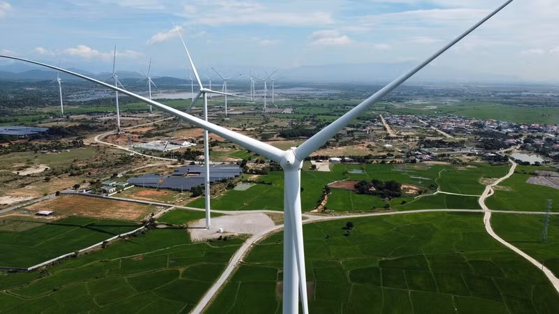 Un parc éolien dans la province de Ninh Thuân (au Centre du Vietnam). Photo : VNA.