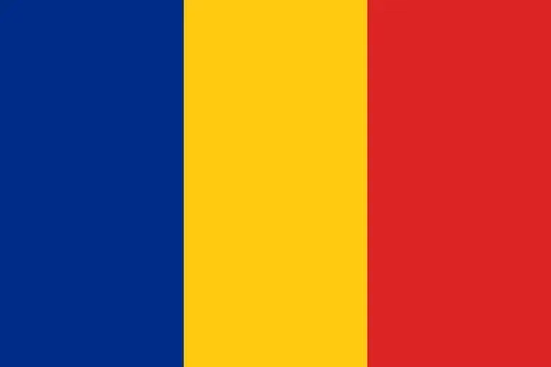 Le drapeau roumain.