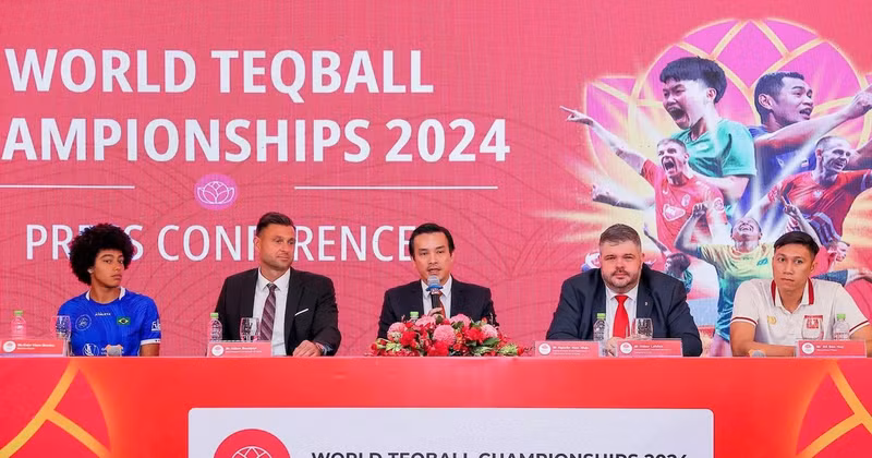 Conférence de presse sur les Championnats du monde de teqball 2024. Photo : comité d'organisation