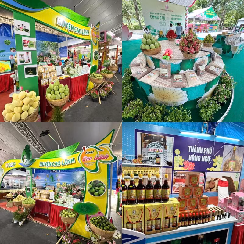 Dông Thap présente des produits certifiés OCOP lors du Festival du lotus, organisé en mai 2024 dans la ville de Cao Lanh. Photo: VNA Dông Thap présente des produits certifiés OCOP lors du Festival du lotus, organisé en mai 2024 dans la ville de Cao Lanh. Photo: VNA