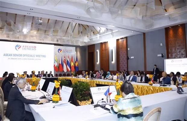 La conférence restreinte des ministres des Affaires étrangères de l’ASEAN (AMM) à Luang Prabang, le 29 janvier. Photo : VNA.