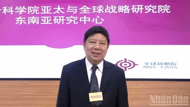 Le professeur Xu Liping, spécialiste des questions internationales, directeur du Centre d’études sur l’Asie du Sud-Est relevant de l’Institut des études stratégiques mondiales et Asie-Pacifique (CASS) de l’Académie chinoise des sciences sociales. (Photo : Nhandan.vn)