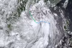 Trajectoire et position du centre du typhon Maysak à 13 h 00 le 3 juillet 2026. Photo : VNA.