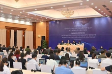 Vue de la conférence de presse sur l’ouverture à la signature de la Convention des Nations Unies contre la cybercriminalité (Convention de Hanoi), à Hanoi, le 8 octobre. Photo : VNA.