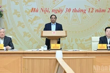 Le Premier ministre Pham Minh Chinh prononce une allocution d’orientation lors de la conférence.