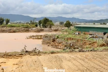 Selon les constatations des journalistes, le 24 novembre, le niveau d’eau de la rivière Da Nhim avait baissé, révélant un décor ravagé au cœur du « grenier à légumes » de Lam Dong – la commune de Ka Do.