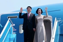 Le président de la République, Luong Cuong, et son épouse.