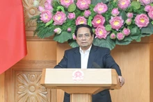 Le chef du gouvernement prend la parole lors de cette réunion.