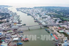 L'estuaire de Song Doc, l'un des plus grands estuaires du delta du Mékong. Photo : Huynh Anh - VNA.