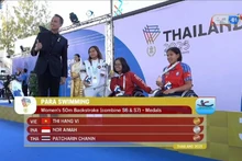 La nageuse Vi Thi Hang aux ASEAN Para Games 13. Photo : VNA.