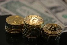 Logo du Bitcoin. Photo : bloomberg.