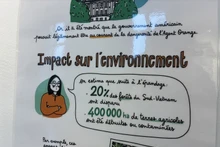 Une autre affiche sur les séquelles de l'agent orange. Photo : Guillaume Marchal.