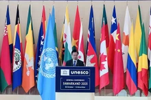 Le vice-ministre Ngo Le Van a prononcé un discours de politique générale lors de la session plénière de la 43e Conférence générale de l'UNESCO. (Source : Ambassade du Vietnam en Ouzbékistan)
