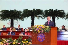 Le secrétaire général du Parti, To Lam, s’exprime lors du 18e Congrès du Comité du Parti de Hanoi, le 16 octobre. Photo : VNA.