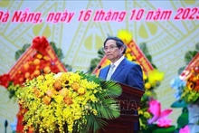 Le Premier ministre Pham Minh Chinh s'exprime lors de la cérémonie. Photo : VNA.