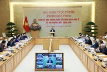 Le Premier ministre Pham Minh Chinh lors de la réunion. Photo : VNA.