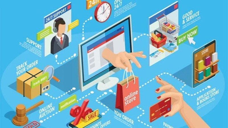 Le commerce électronique est actuellement devenu un moteur essentiel de l'économie numérique. Photo : baochinhphu.
