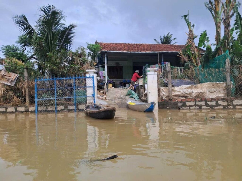 Une zone résidentielle à Dak Lak est inondée. Photo : VNA