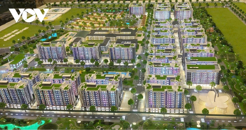 Un projet de logements pour ouvriers, d’une superficie de 31 hectares, est en cours de construction dans la zone industrielle de Ham Kiem II. Photo : VOV