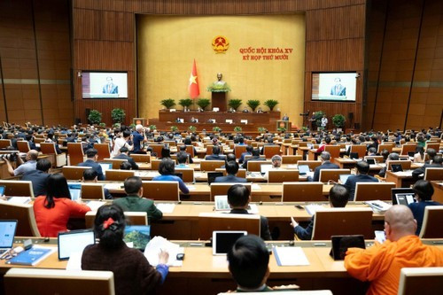Vue d’ensemble de la 10ᵉ session de la XVe législature de l’Assemblée nationale. Photo : quochoi.vn 