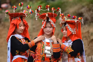 Indigo et reflets d’argent : la tenue nuptiale des femmes Dao Tuyen à Lai Chau