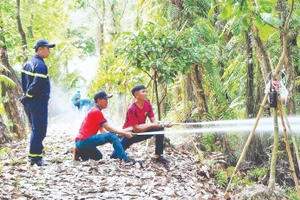 La répétition régulière de scénarios simulés permet aux forces chargées de la gestion et de la protection des forêts à Ca Mau de renforcer leurs capacités d’intervention en conditions réelles.