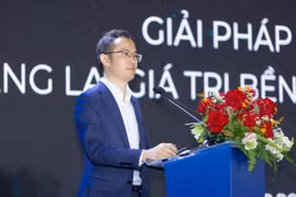 Tran Chi Vi, directeur général de Foton Chine au Vietnam, prend la parole. Photo: vnexpress.net