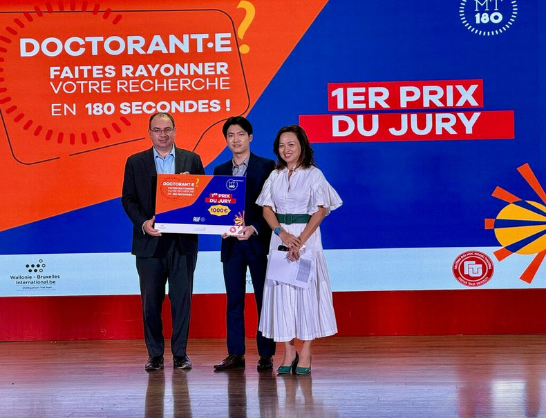 Kantapon Intamart, doctorant en linguistique de l’Université thaïlandaise Chulalongkorn, lauréat de cette première édition MT180 en Asie-Pacifique. Kantapon Intamart, doctorant en linguistique de l’Université thaïlandaise Chulalongkorn, lauréat de cette première édition MT180 en Asie-Pacifique.