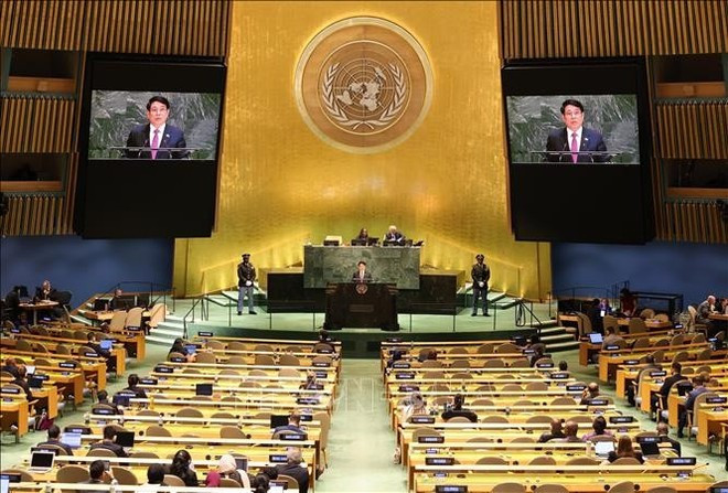 Panorama du débat général de haut niveau de la 80e session de l’Assemblée générale (AG) des Nations Unies. Photo : VNA. Panorama du débat général de haut niveau de la 80e session de l’Assemblée générale (AG) des Nations Unies. Photo : VNA.