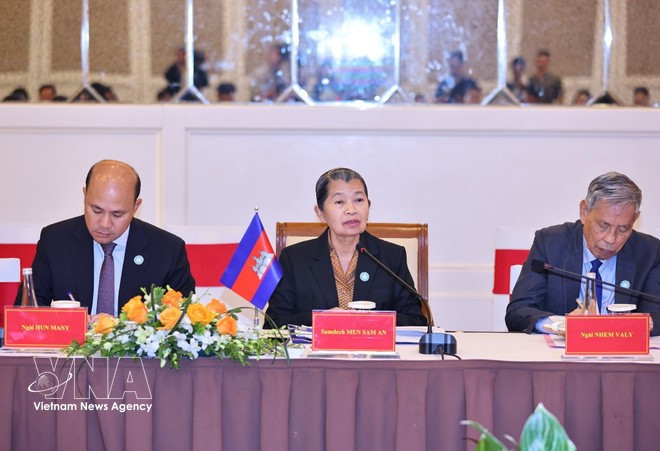 Men Sam An, vice-présidente du Parti du peuple cambodgien (PCC), présidente du Conseil national du FSDPC et présidente de l’Association d’amitié Cambodge–Vietnam. Photo : VNA.