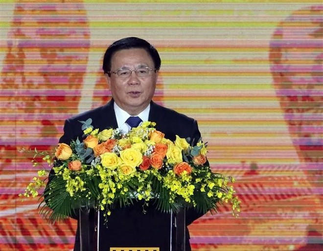 Le professeur Dr. Nguyen Xuan Thang, directeur de l'Académie nationale de politique Ho Chi Minh, président du Conseil théorique central, prend la parole lors de l'événement. Photo : VNA. Le professeur Dr. Nguyen Xuan Thang, directeur de l'Académie nationale de politique Ho Chi Minh, président du Conseil théorique central, prend la parole lors de l'événement. Photo : VNA.