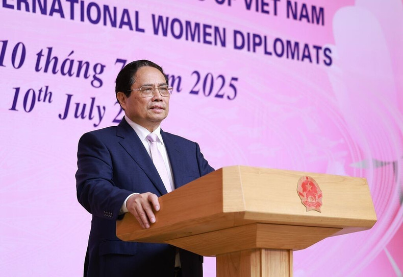 Le Premier ministre Pham Minh Chinh lors de la rencontre. Photo : VNA. Le Premier ministre Pham Minh Chinh lors de la rencontre. Photo : VNA.