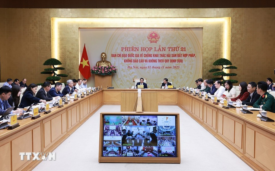 La 21ᵉ réunion du Comité national de direction pour la lutte contre la pêche illicite. Photo : VNA.