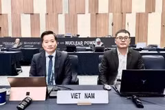La délégation du Département de la sûreté radiologique et nucléaire participe à la conférence ministérielle internationale sur l’énergie nucléaire 2026. Photo : LAN ANH.